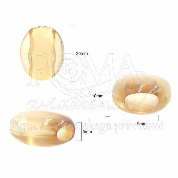 ponteira oval acrilica amarelo 061900